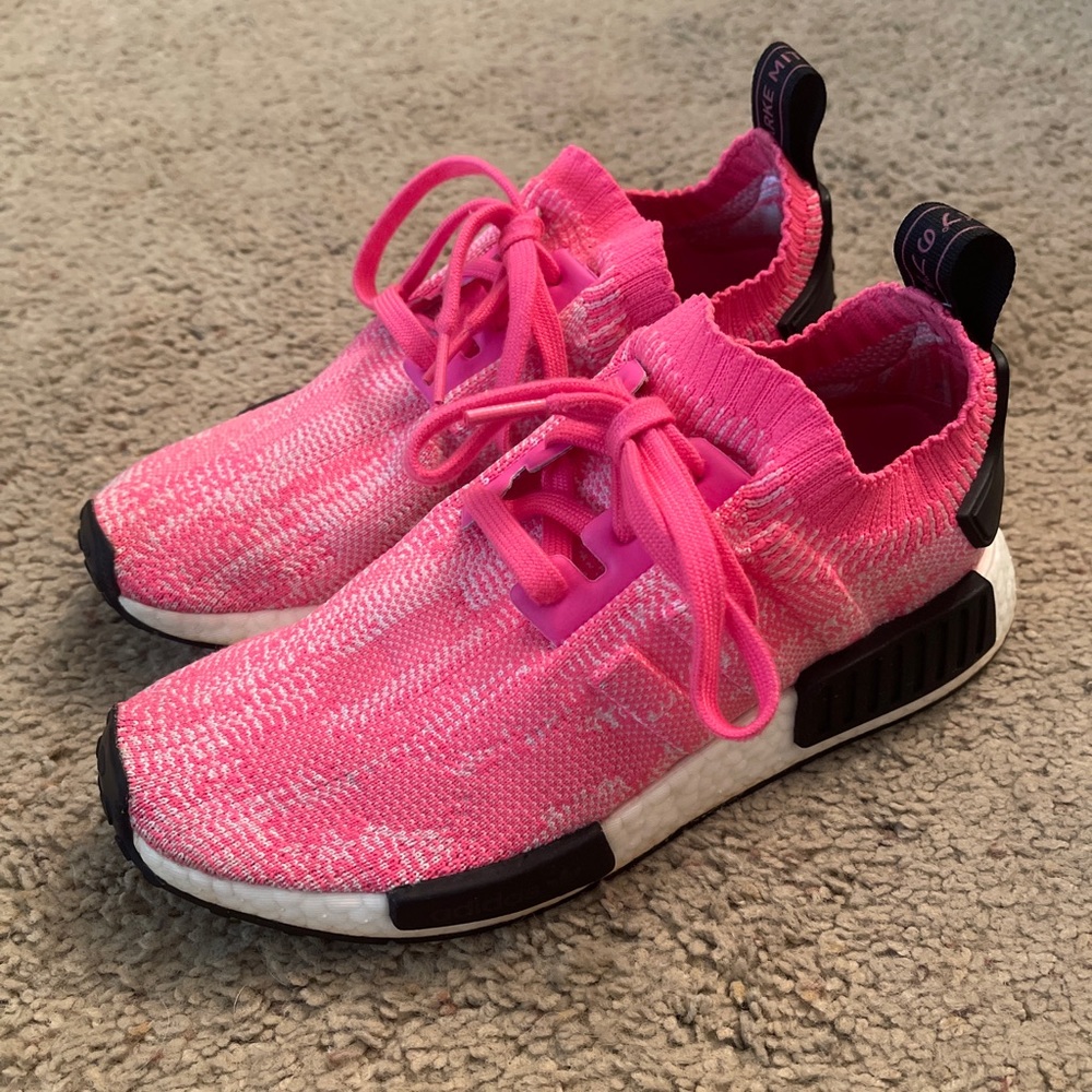 Adidas NMD R1 Primeknit Womens Pink Running Shoes